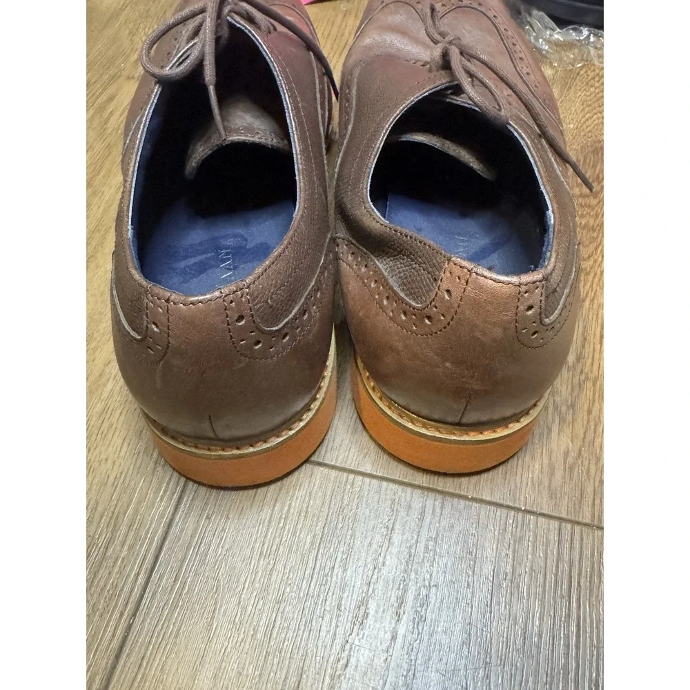 Cole Haan Brown Leather Oxfords with Orange Soles